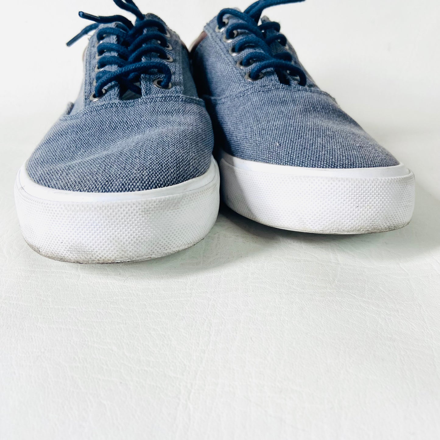 Pier One | Blue & Brown | Mens Textile Canvas Sneaker Shoes Trainers | Size 5 (38)