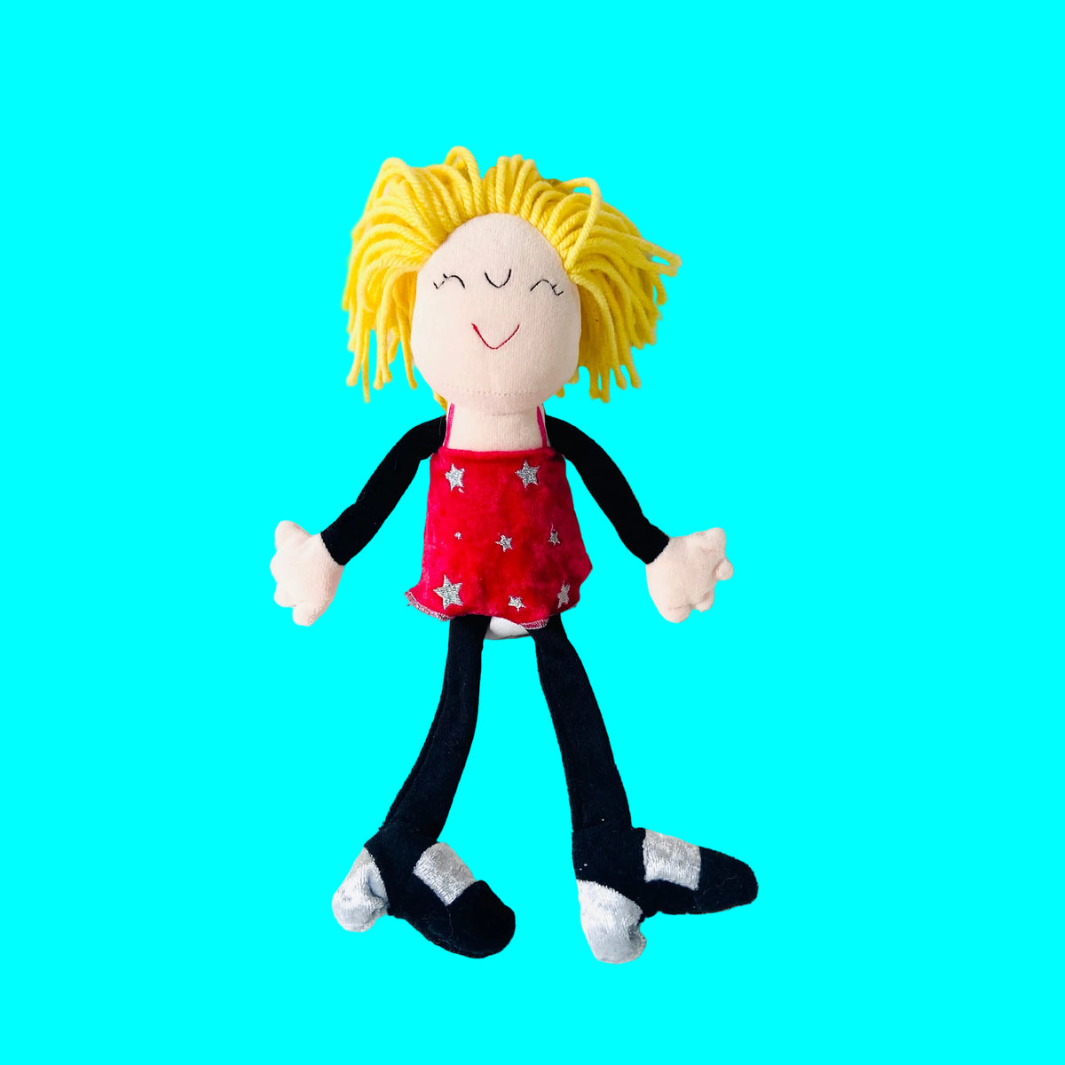 St Michael (Marks & Spencer) | 11"/ 28cm | Red Star Dress | Blond Female Ragdoll | 1995 Vintage Y2K