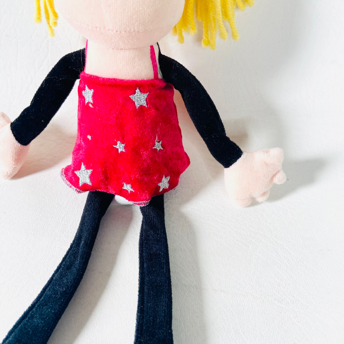 St Michael (Marks & Spencer) | 11"/ 28cm | Red Star Dress | Blond Female Ragdoll | 1995 Vintage Y2K