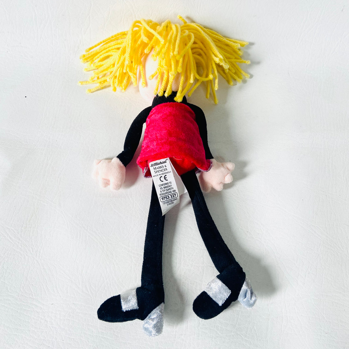 St Michael (Marks & Spencer) | 11"/ 28cm | Red Star Dress | Blond Female Ragdoll | 1995 Vintage Y2K