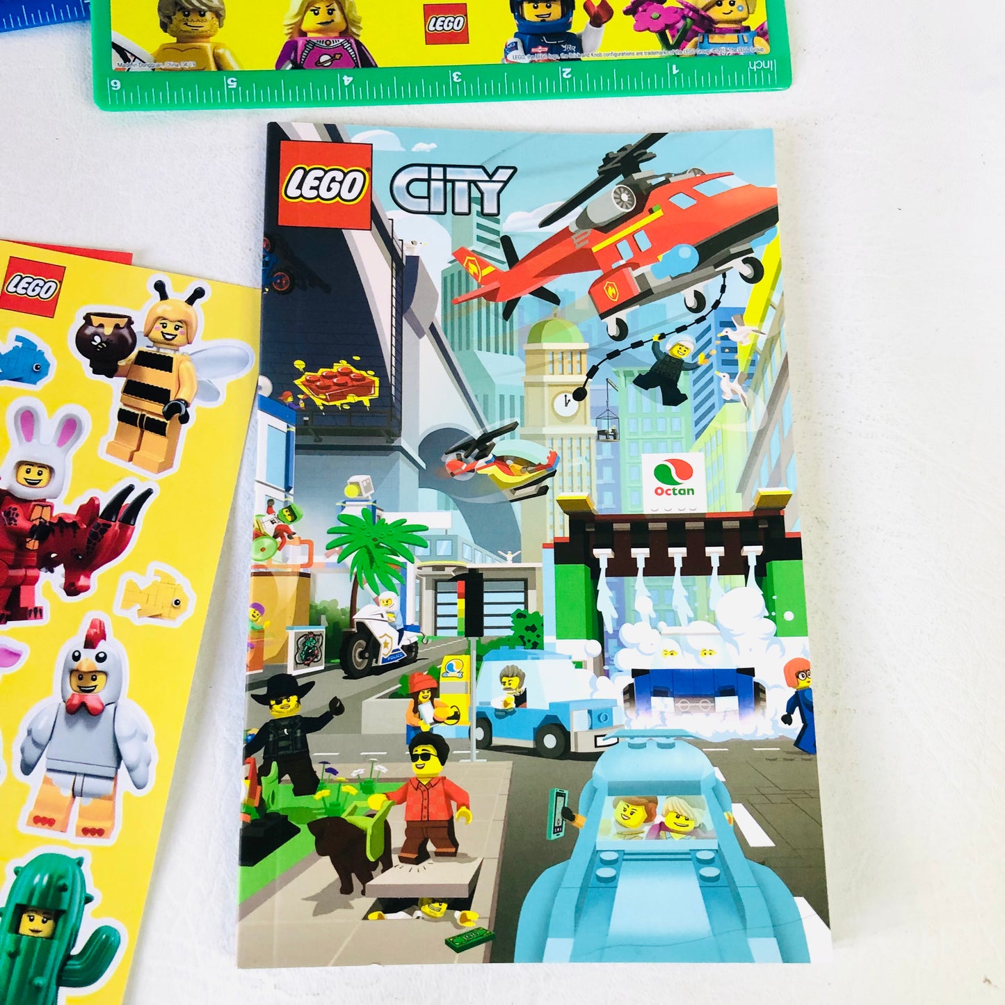 LEGO City Pencil Case Set with Notepad Stickers Rulers Pencil Erasers NEW