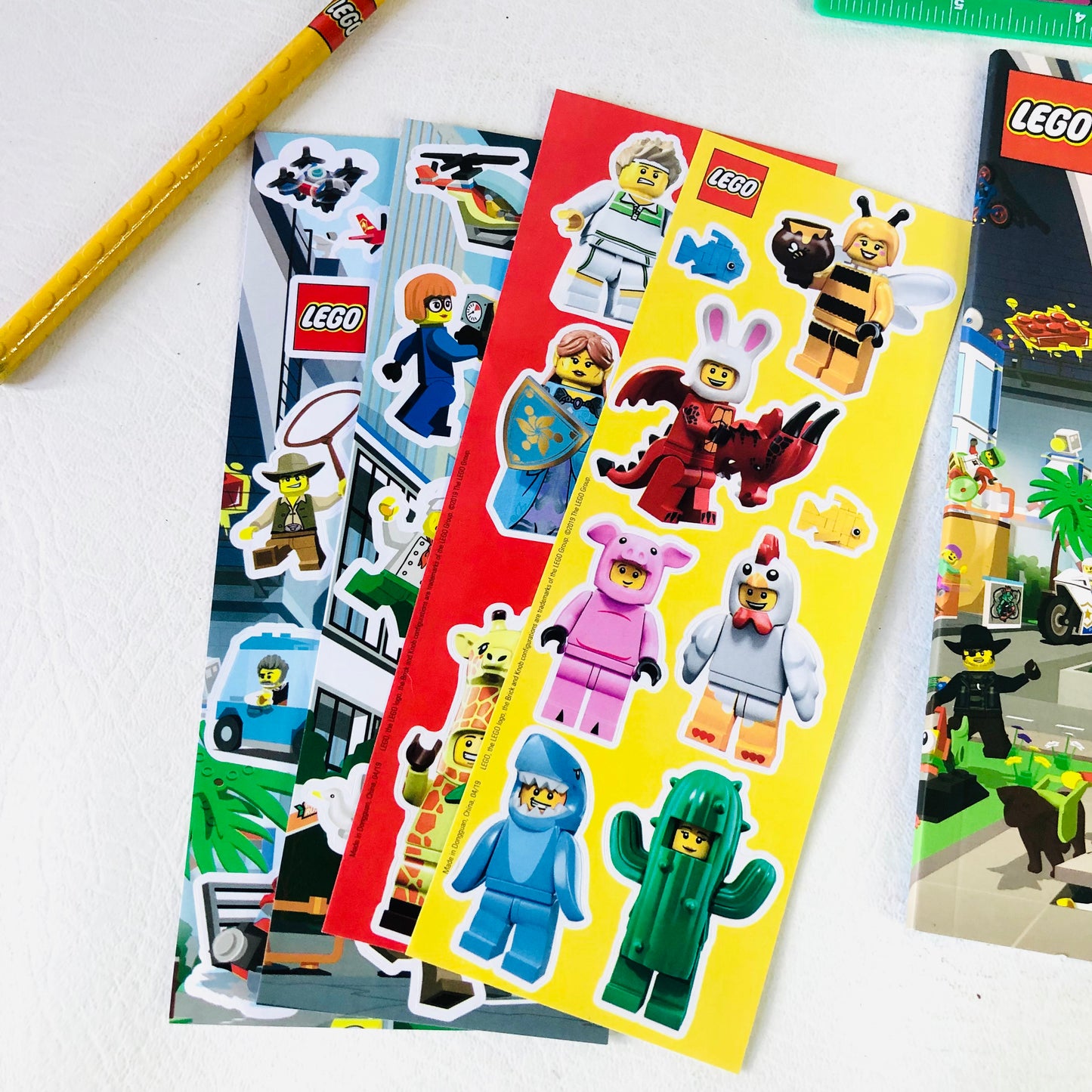 LEGO City Pencil Case Set with Notepad Stickers Rulers Pencil Erasers NEW