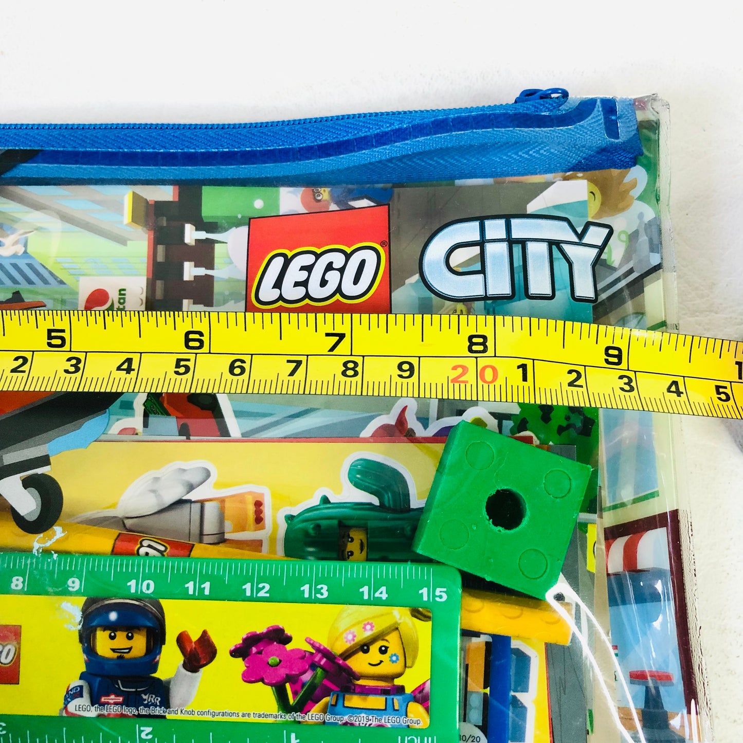 LEGO City Pencil Case Set with Notepad Stickers Rulers Pencil Erasers NEW