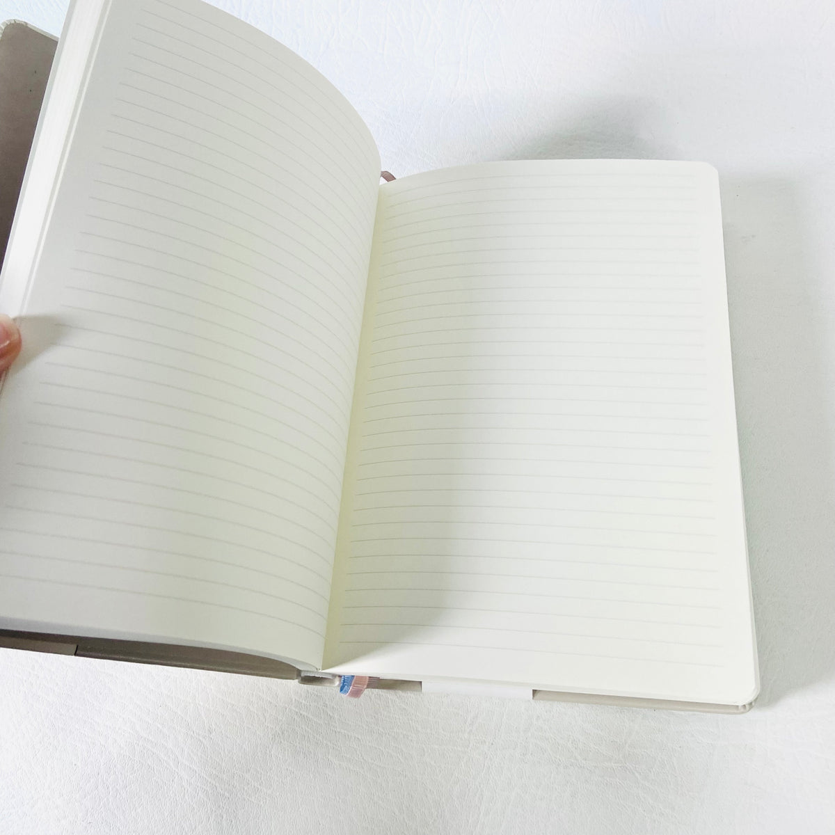 Paperchase | Beige & Cream | Faux Leather | A5 Ruled Pages Notebook | NEW