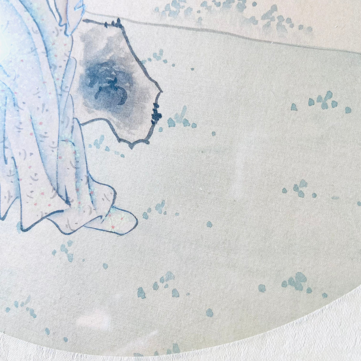 Antique |  Asian Japanese Chinese | Watercolour Silk Painting | Traditional Female Figure | Square | Framed & Signed