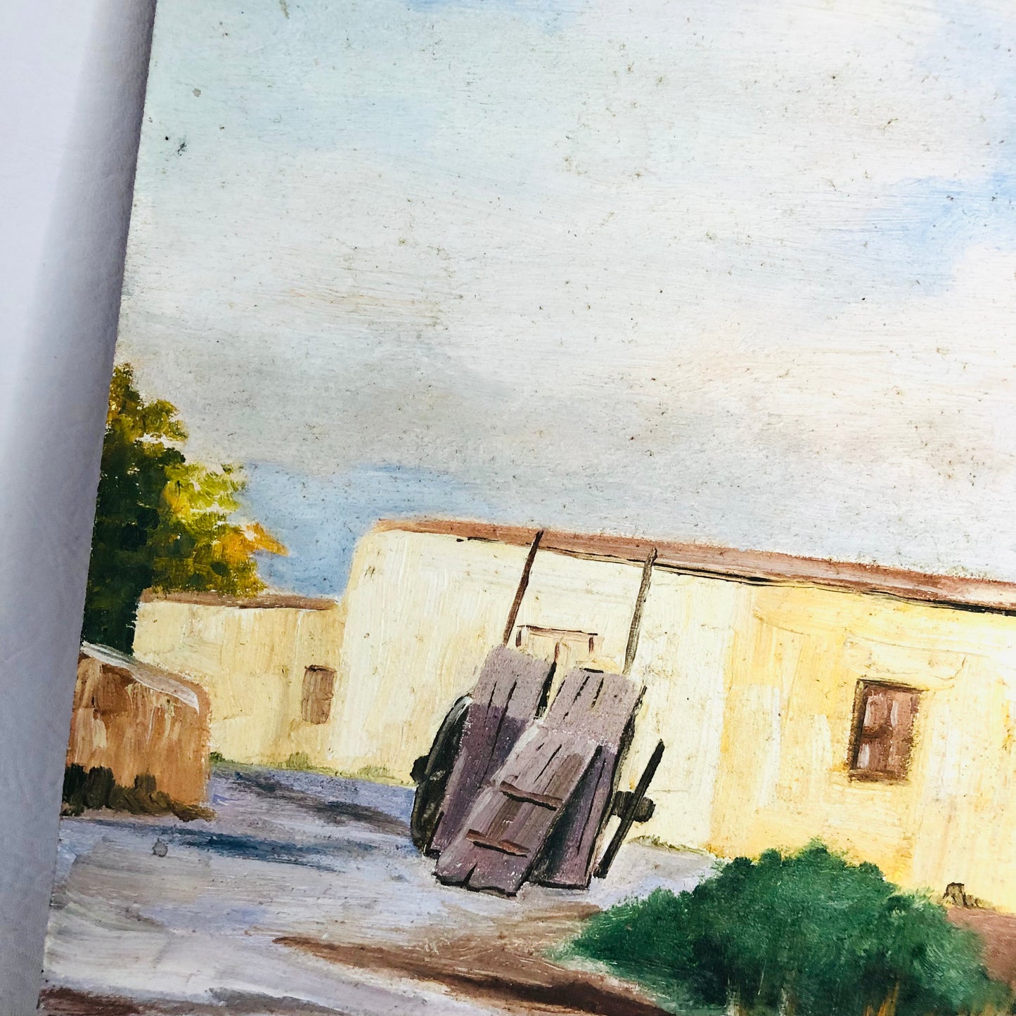 Original Oil? Painting On Board By Signed Unknown Artist Unframed Wood Panel
