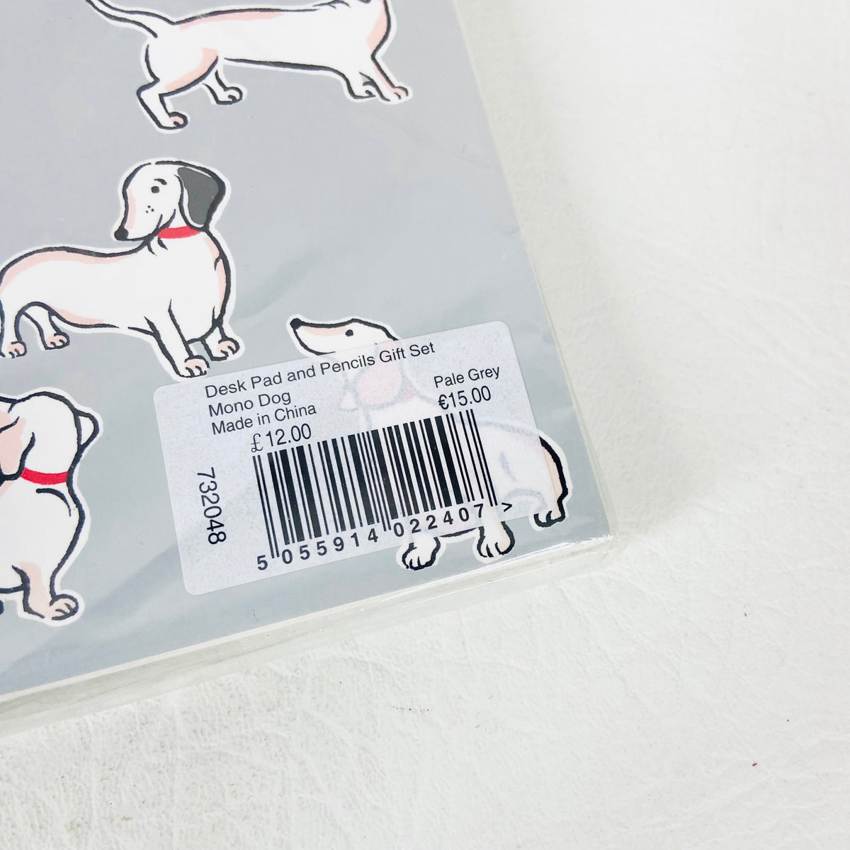 Cath Kidston | Grey | Desk pad and Pencil Planner Gift Set | Mono Dog Dachshund | NEW