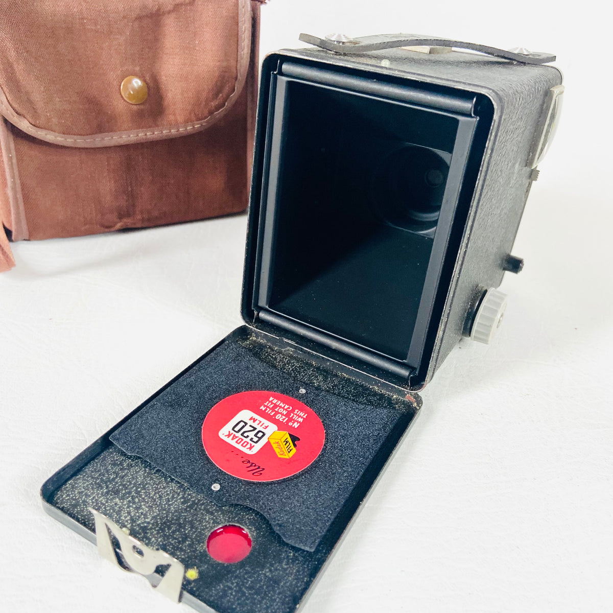 Kodak Brownie | Vintage 1950s | Six-20 Model C | Film Camera | Brown Fabric Case