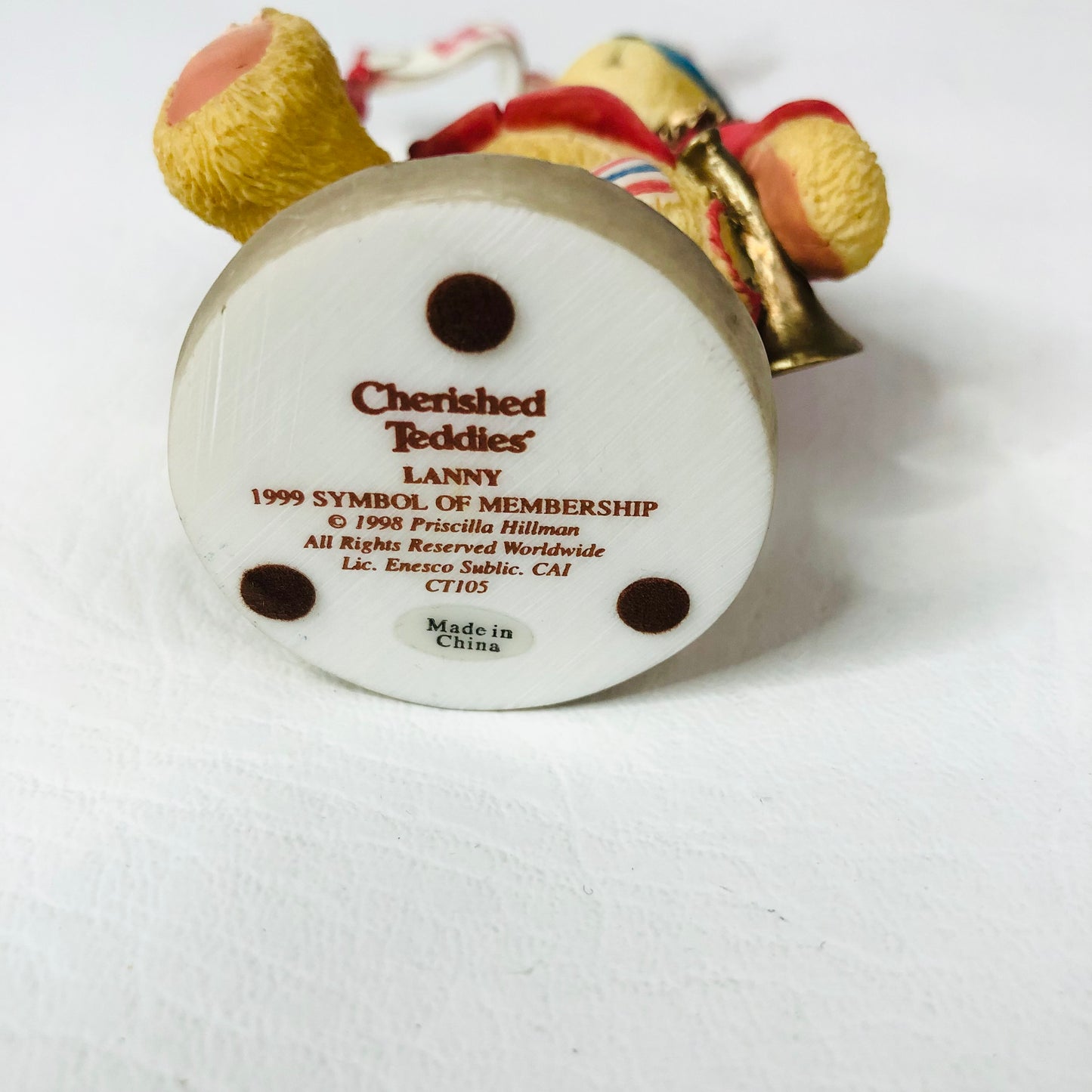 Cherished Teddies Lanny 1999 Symbol Membership Figurine Priscilla Hillman CT105