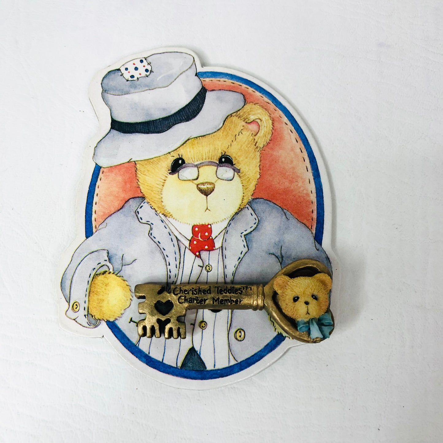 Vintage 1994 Cherished Teddies Club Charter Member Key Pin / Brooch CRT065
