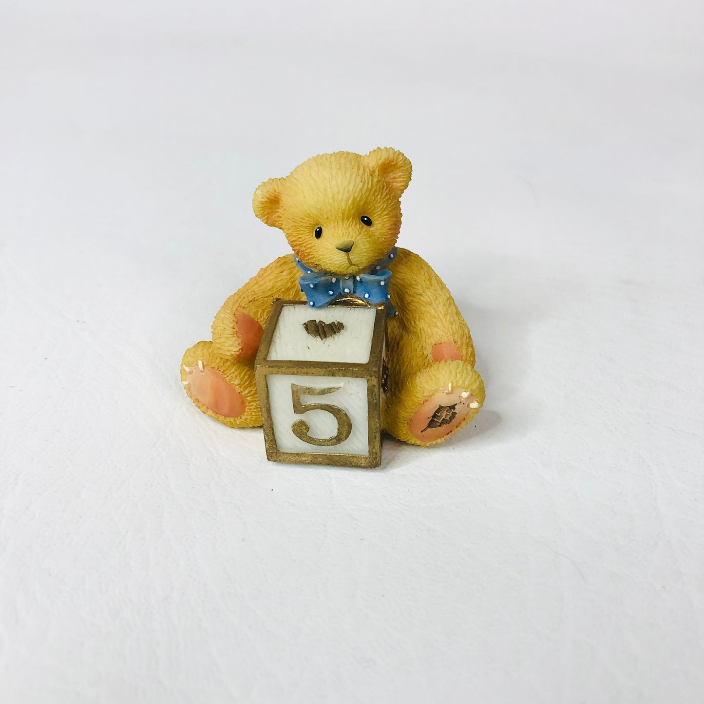 Cherished Teddies with '5' Number Block Vintage 1998 Pricilla Hillman Enesco