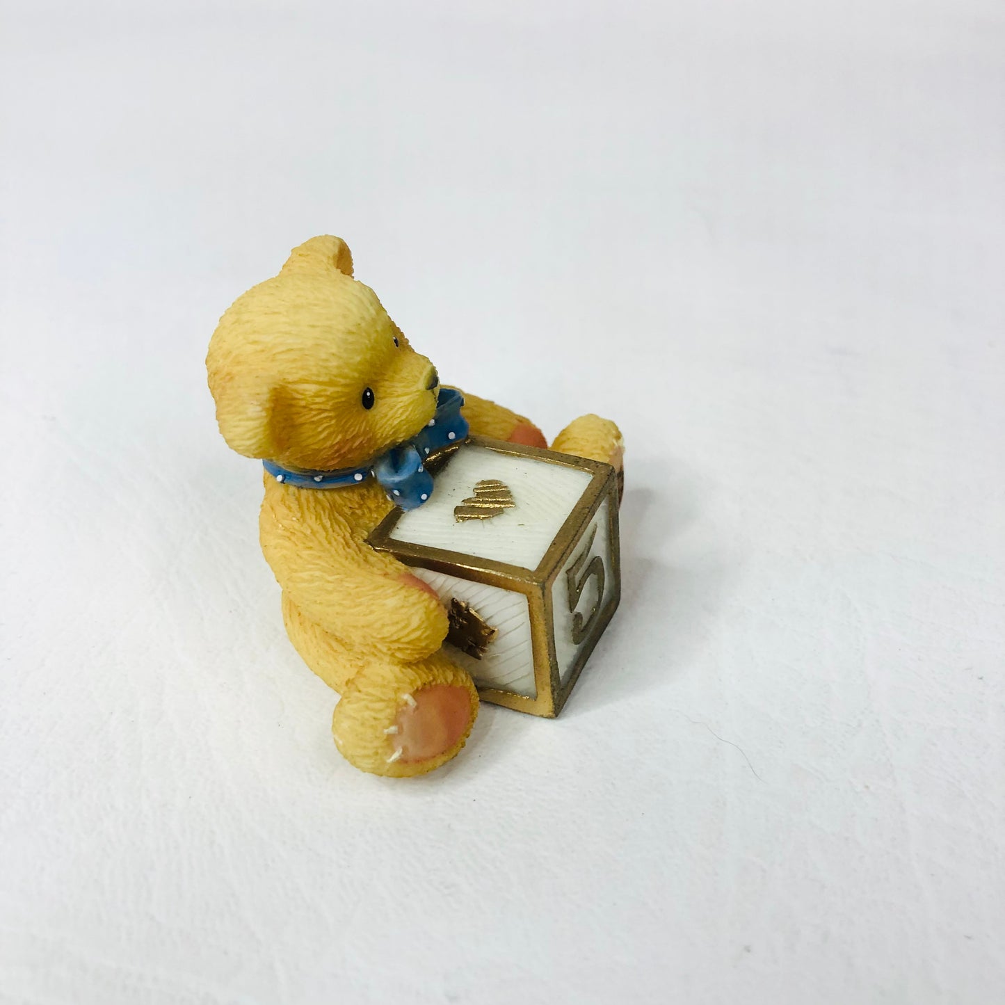 Cherished Teddies with '5' Number Block Vintage 1998 Pricilla Hillman Enesco
