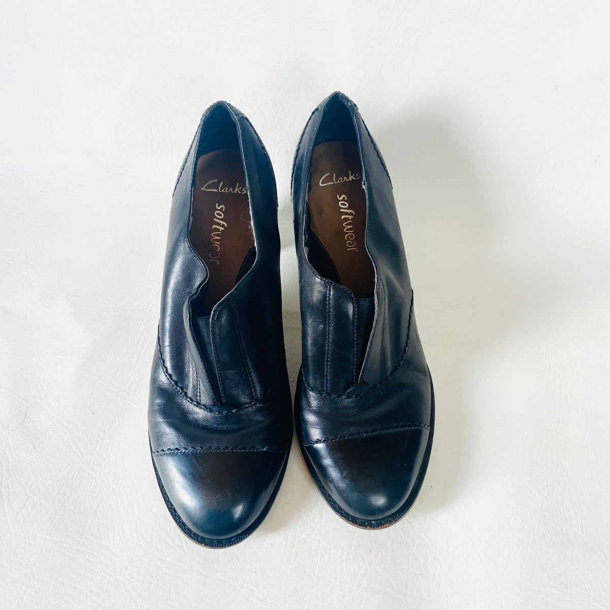 Clarks Artisan | Leather | Black | Mika Ankle Bootie | Brogue Block Heel | Size UK 7