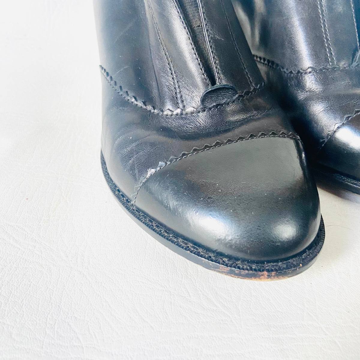 Clarks Artisan | Leather | Black | Mika Ankle Bootie | Brogue Block Heel | Size UK 7