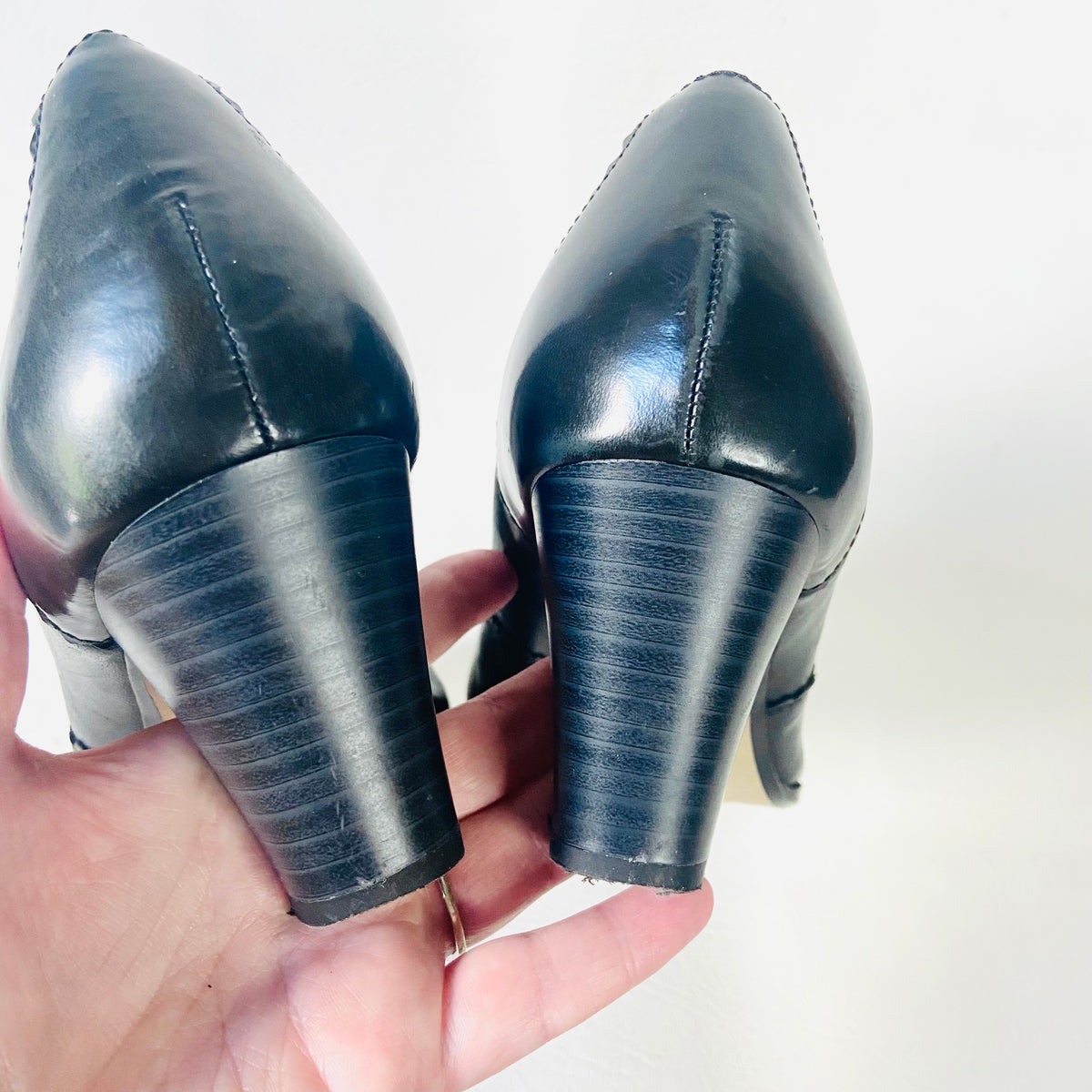 Clarks Artisan | Leather | Black | Mika Ankle Bootie | Brogue Block Heel | Size UK 7