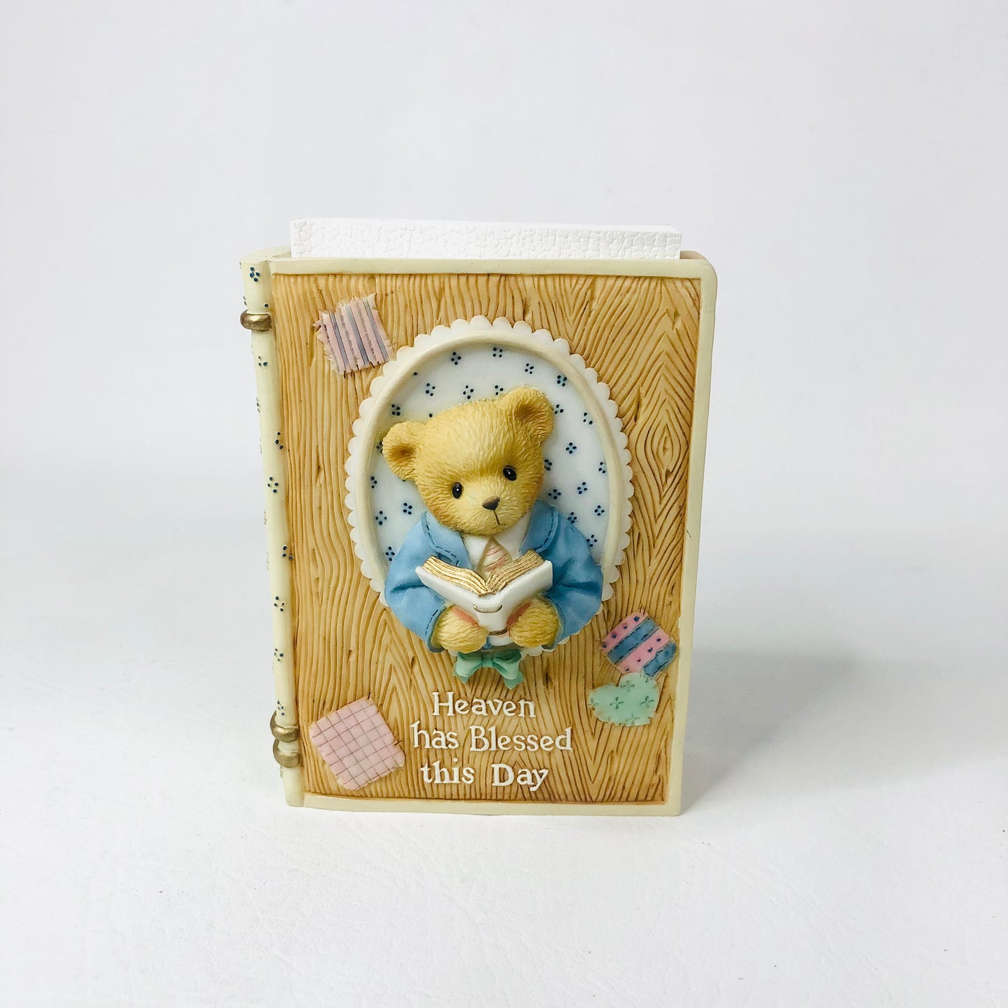 Cherished Teddies New Testament Holder & Mini Bible 1997 P.Hillman 345105C - Christening Gift