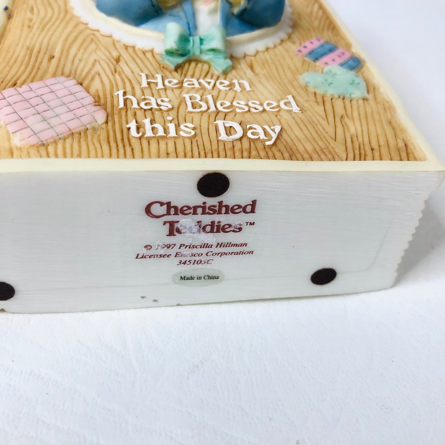 Cherished Teddies New Testament Holder & Mini Bible 1997 P.Hillman 345105C - Christening Gift