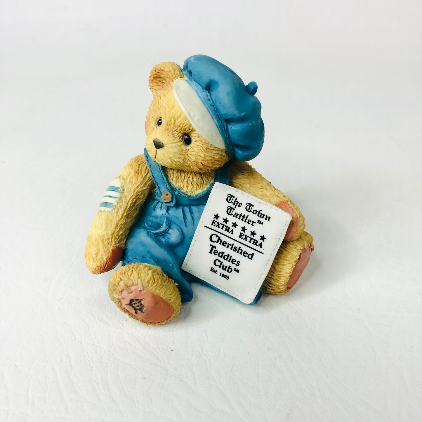 Cherished Teddies Cub E. Bear 1995 Charter Member Only Figurine - Newsboy Priscilla Hillman CT001