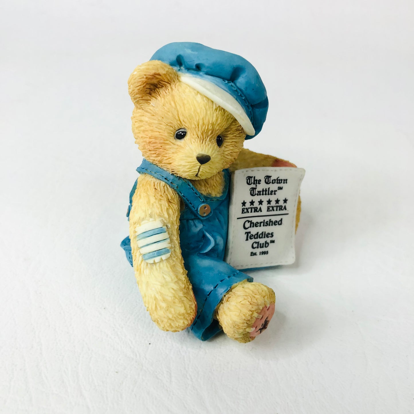 Cherished Teddies Cub E. Bear 1995 Charter Member Only Figurine - Newsboy Priscilla Hillman CT001