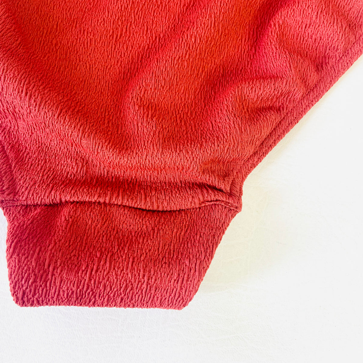 Marks & Spencer (M&S) | Copper Red | Textured High-Waist Bikini Bottoms | Size 16 | NEW | UPF 50+