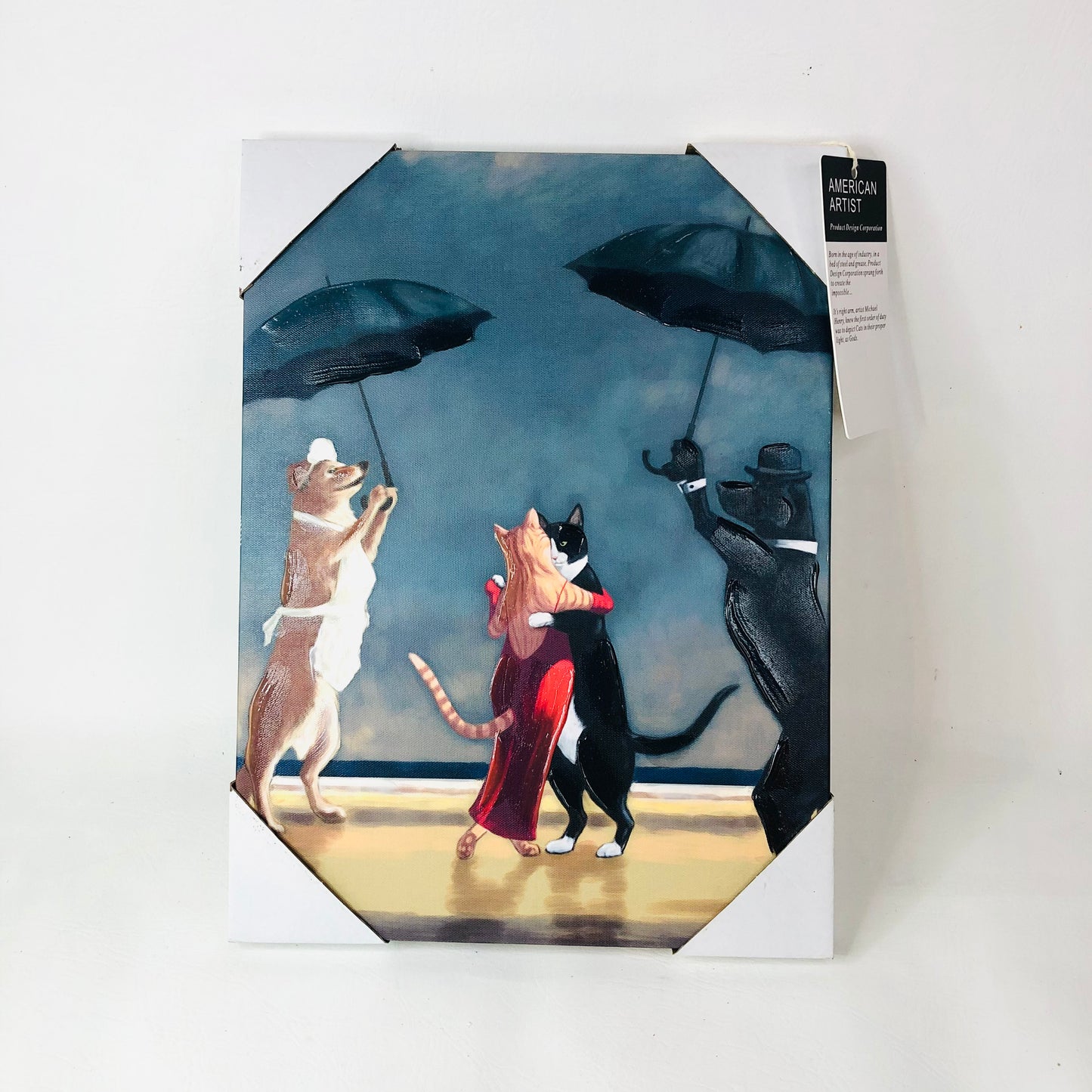 Michael Henry 'Dancing in the Rain' Hand-Embellished Giclée Canvas 40x30cm NEW