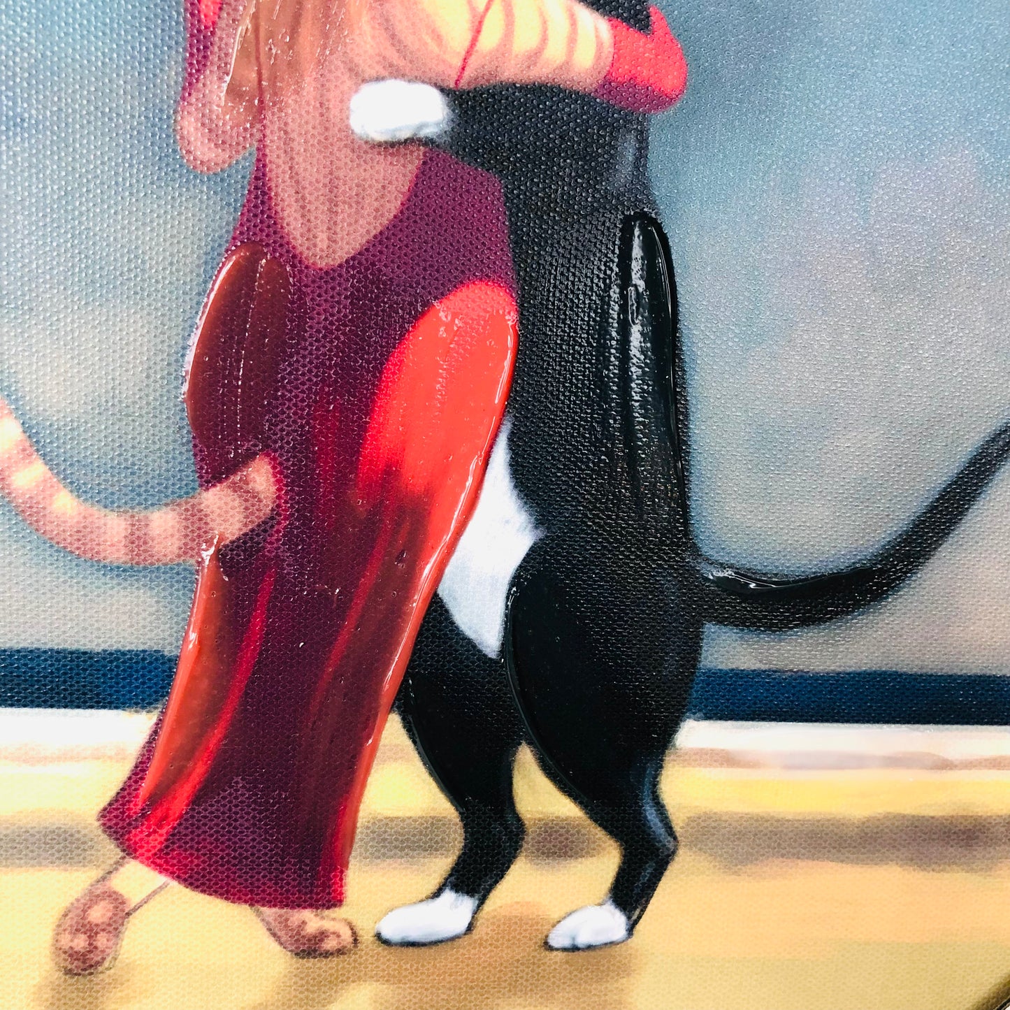 Michael Henry 'Dancing in the Rain' Hand-Embellished Giclée Canvas 40x30cm NEW