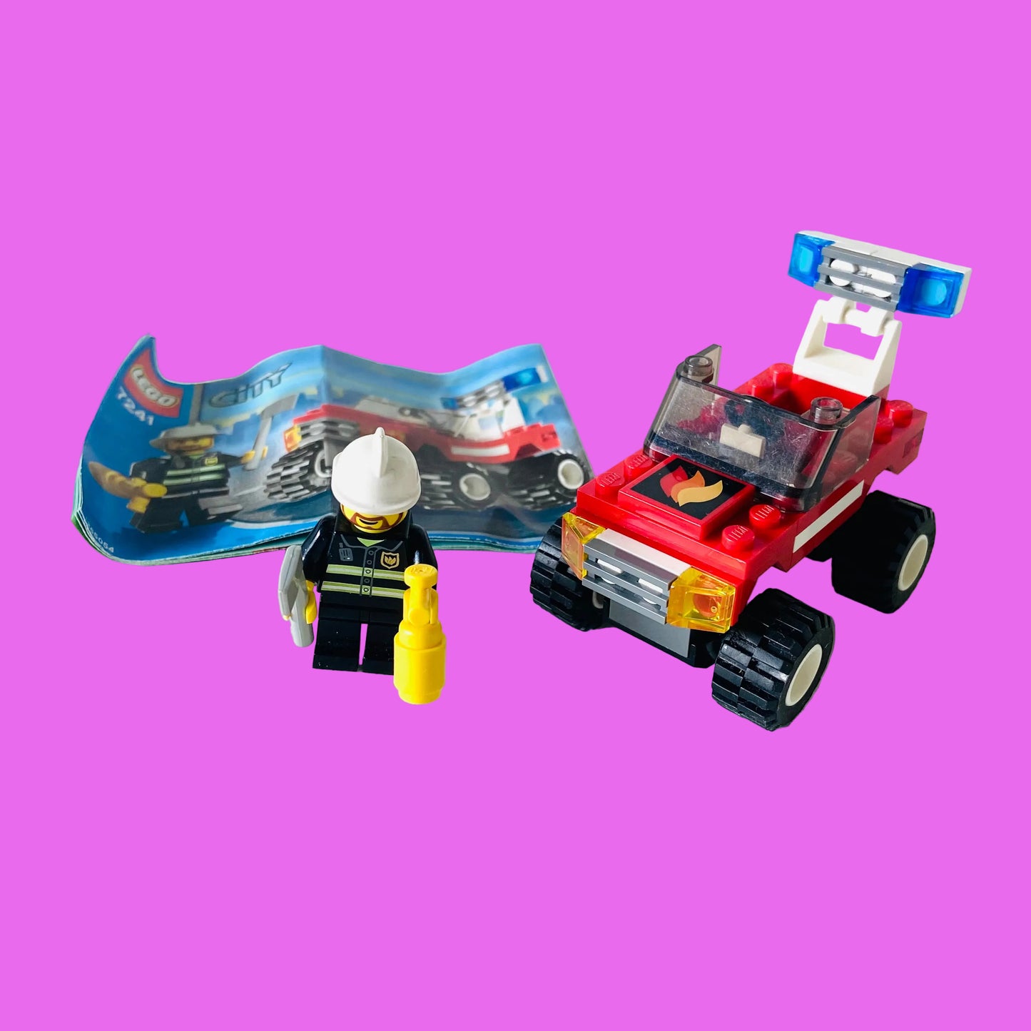 LEGO City: Fire Car Set (7241) 100% Complete With Instructions & Minifigure