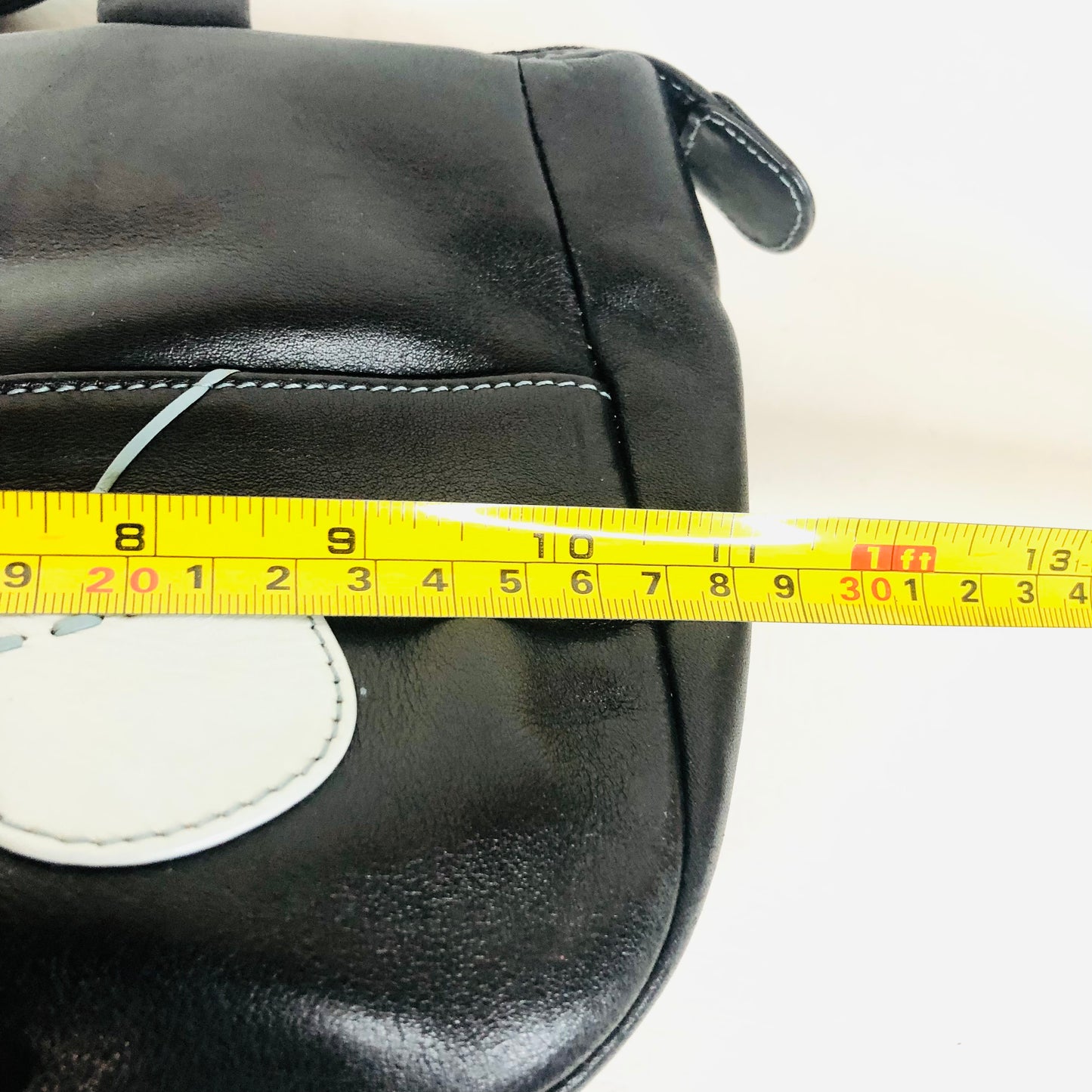 Radley London Black Leather Handbag With Stitch Detailing & 2 Dog Charms