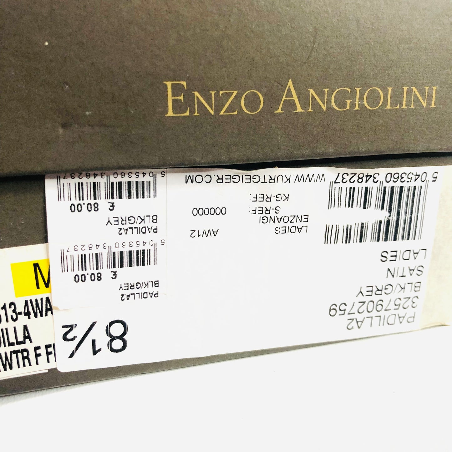 ENZO ANGIOLINI Padilla Black Satin Glitter Back Bow Court Heels Size uk 6 New