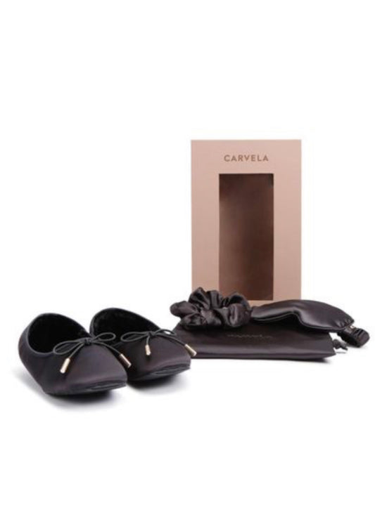 CARVELA Black Satin Fantasy Sleep & Slippers Set Large  UK4/5 - £75 NEW & Boxed
