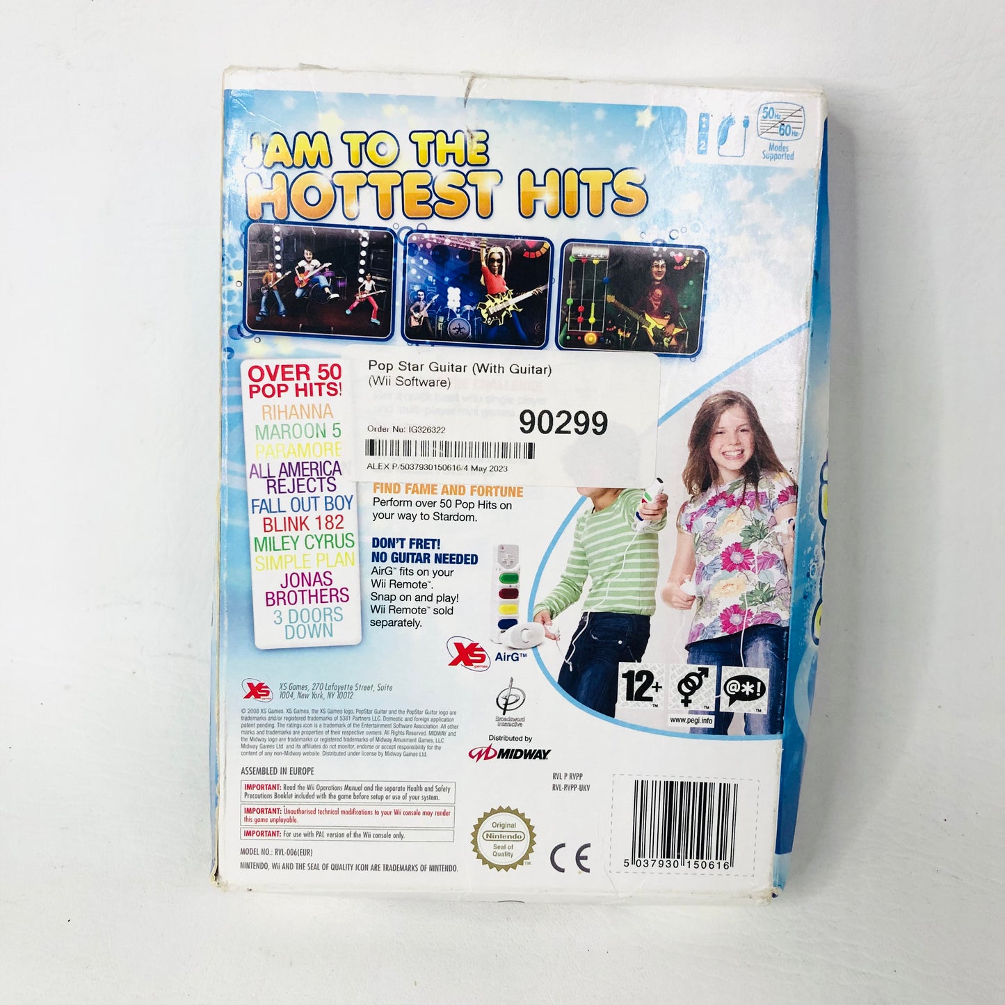 PopStar Guitar [Includes Air Guitar] - Nintendo Wii Music Game Boxed