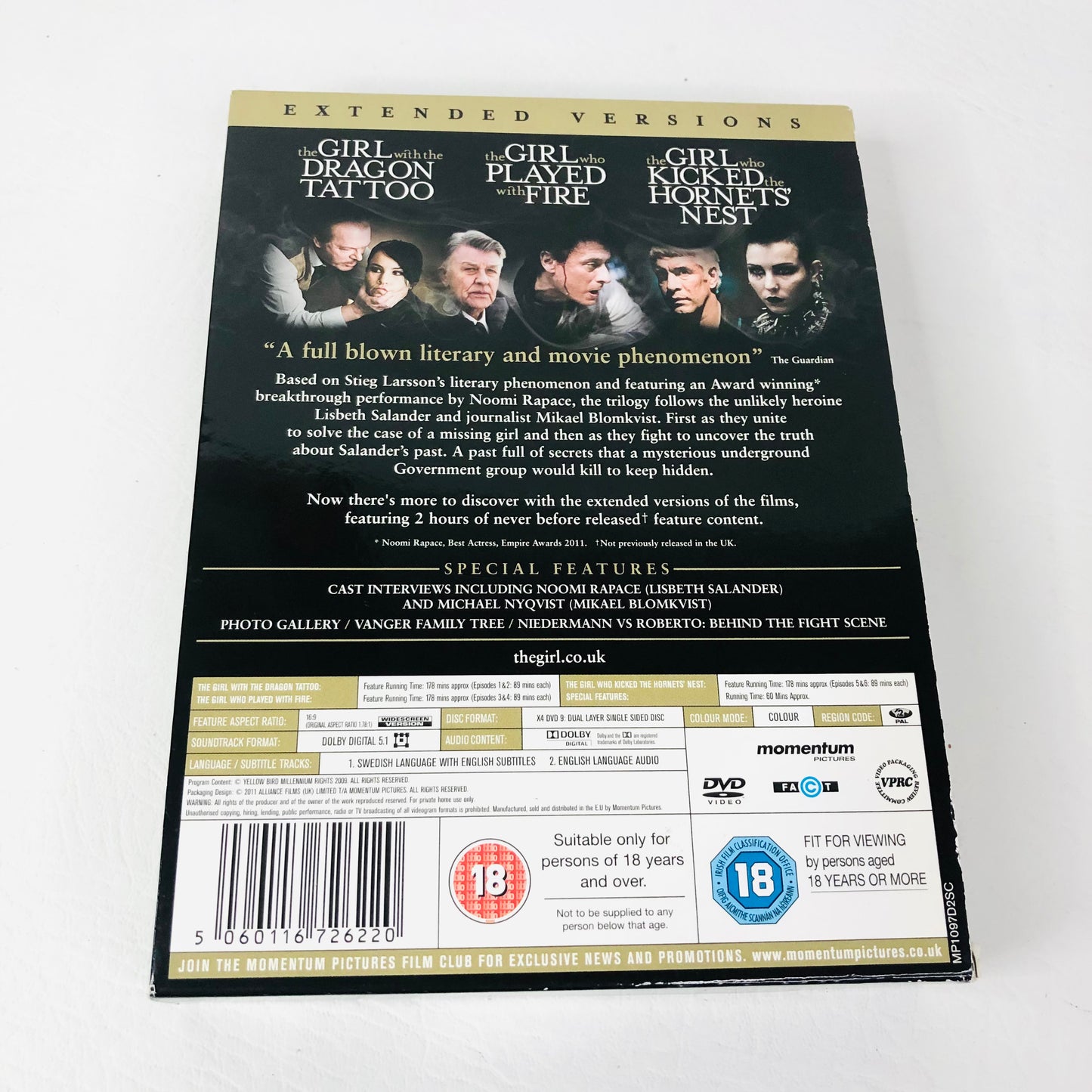 The Girl With The Dragon Tattoo Trilogy Extended Versions DVD Boxset - 6 Part Miniseries