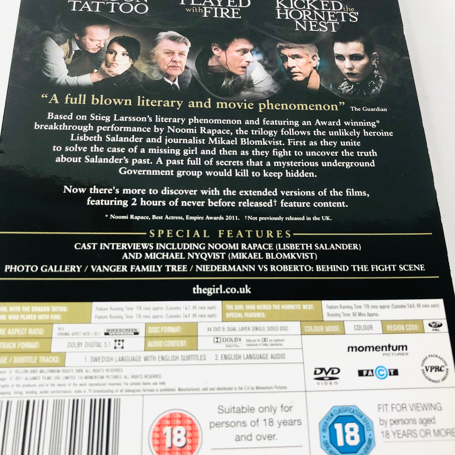 The Girl With The Dragon Tattoo Trilogy Extended Versions DVD Boxset - 6 Part Miniseries
