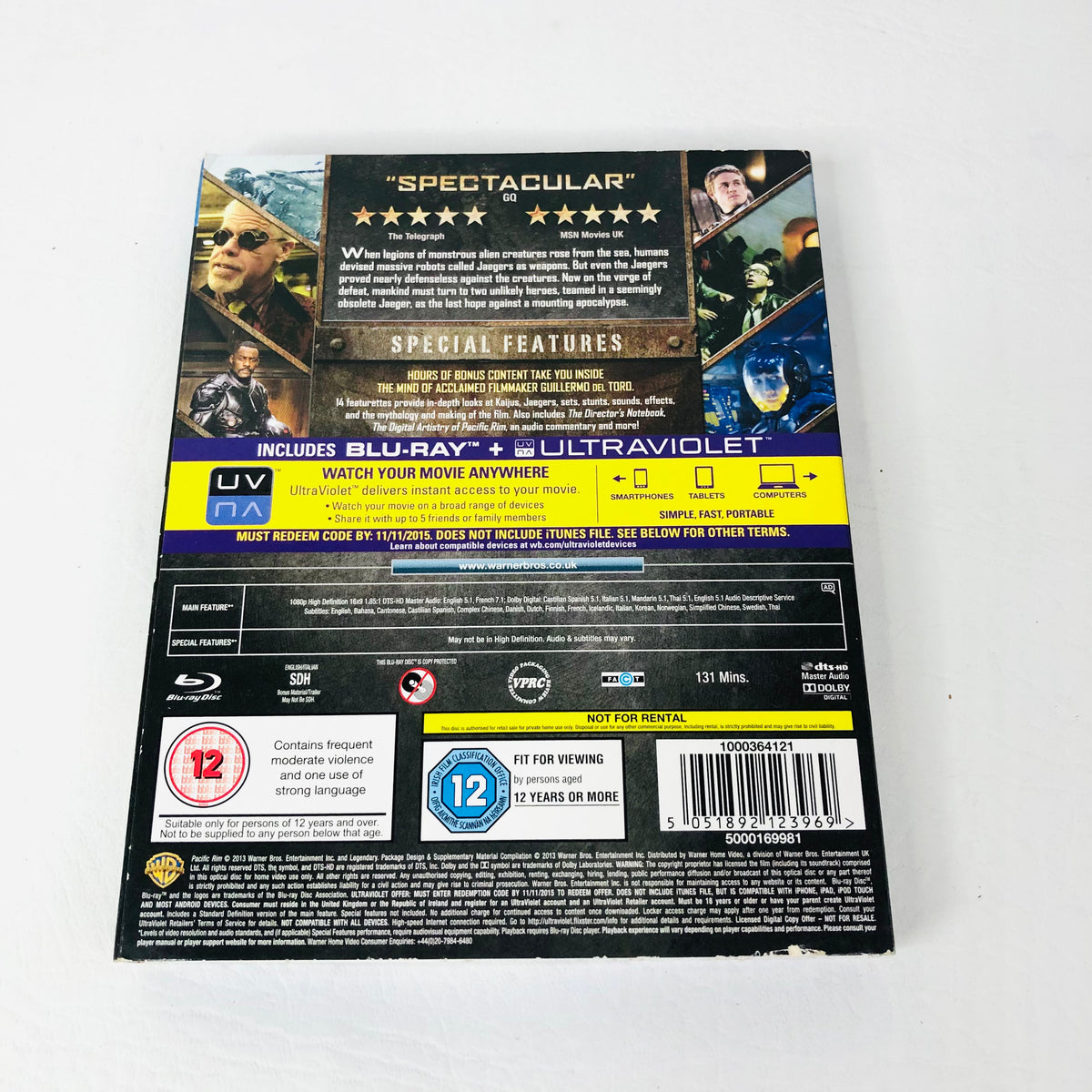 Pacific Rim (Blu-ray, 2013, 2-Disc Set) Idris Elba & Charlie Hunman