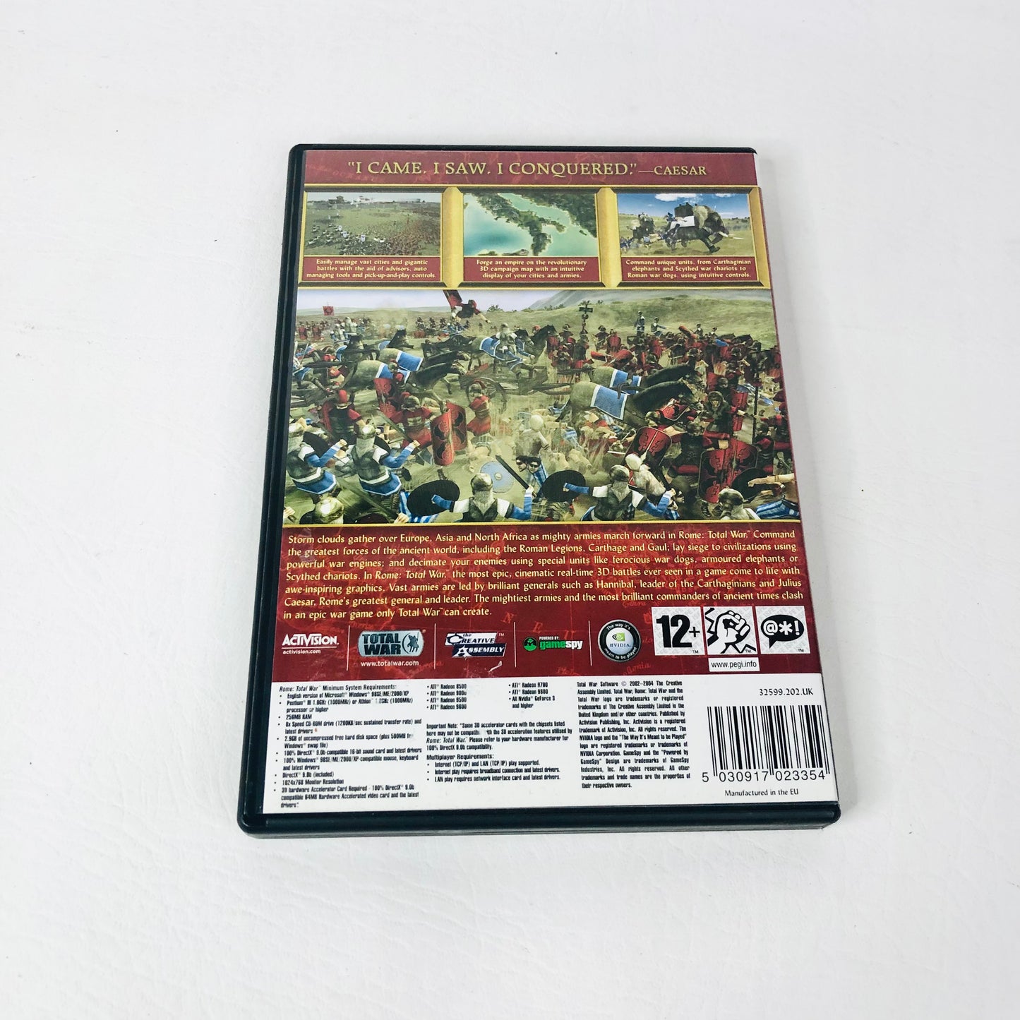 Rome Total War PC CD-ROM Manual and Map - Missing Disc 1 - Spares