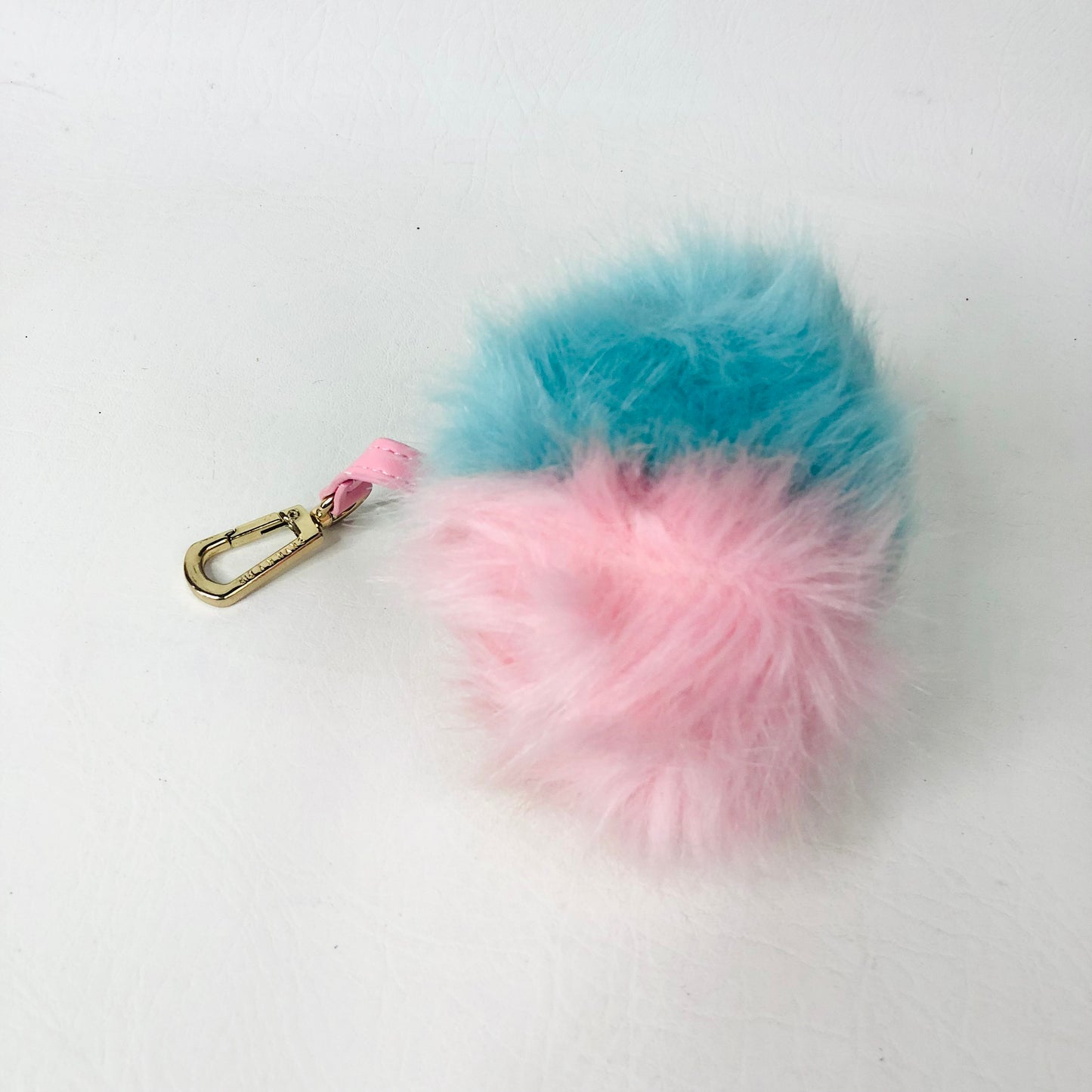 Skinnydip London Pink & Turquoise Faux Fur Fluffy Pom Pom Ball Keyring Bag Charm