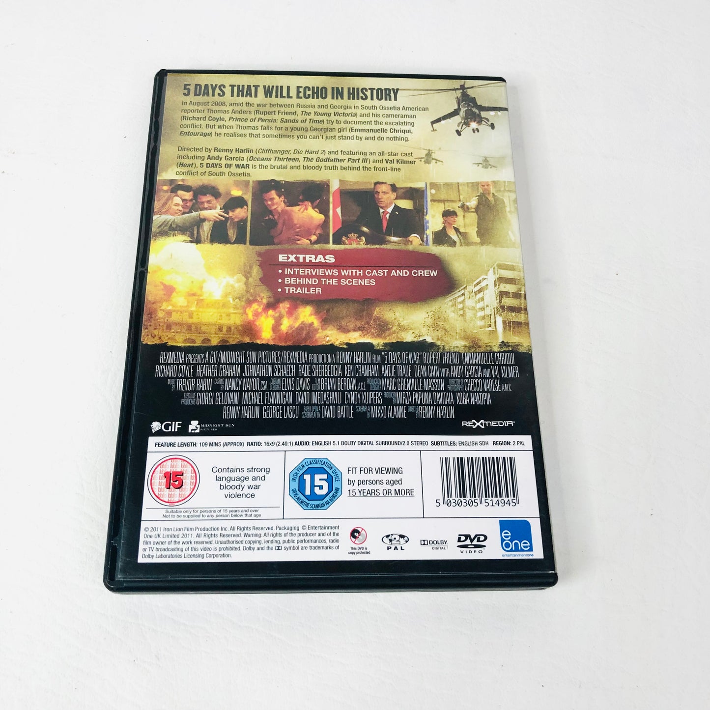 5 Days of War DVD (2011) Rupert Friend Andy Garcia Val Kilmer Renny Harlin (DIR)