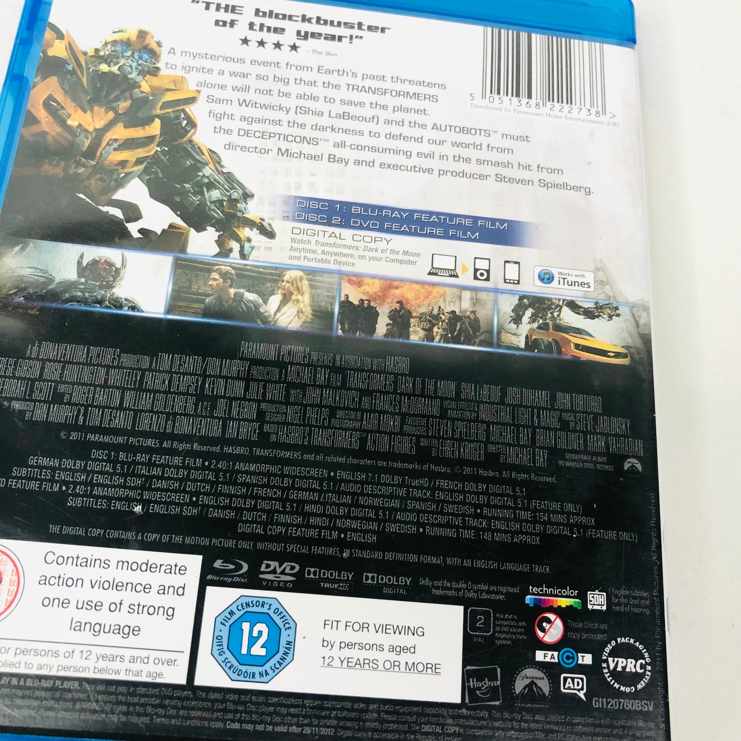 Transformers: Dark of the Moon Blu-ray & DVD (Shia LaBeouf, 2011)
