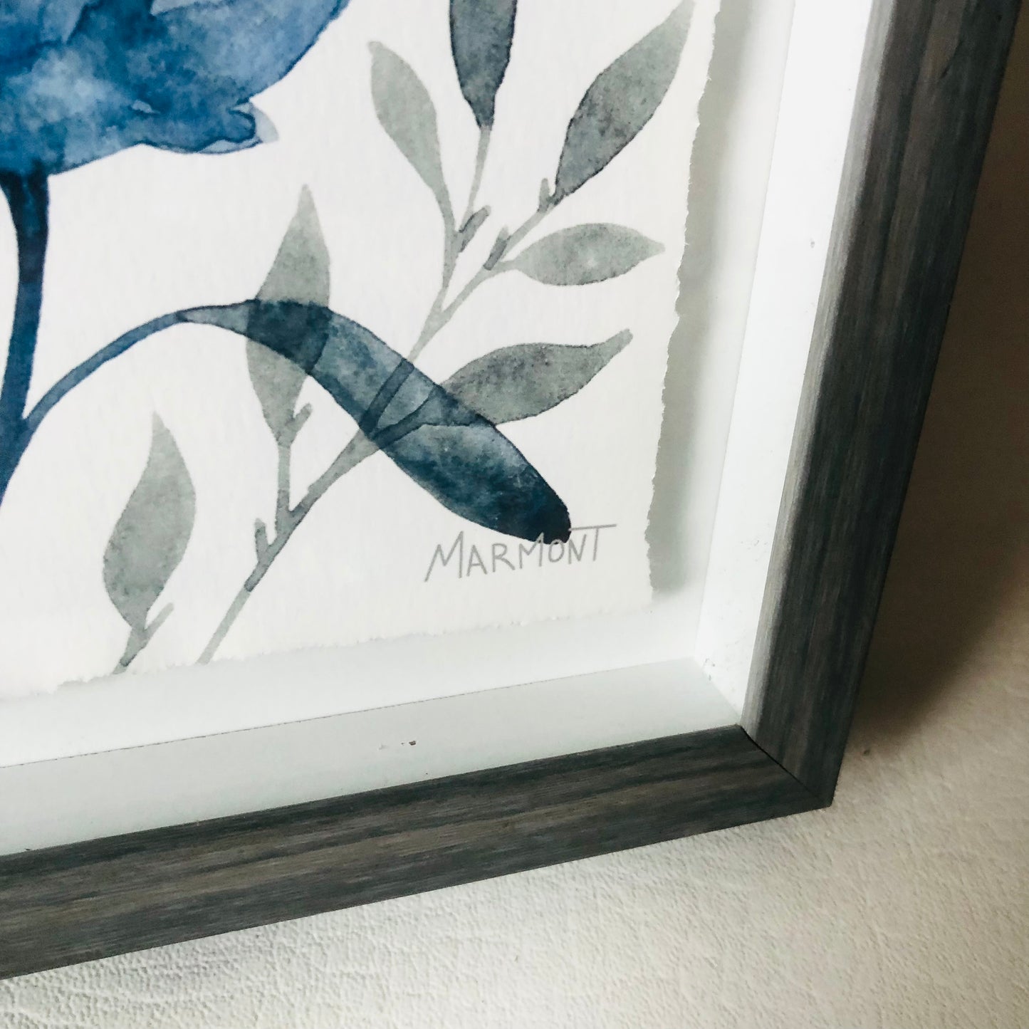 Marmont Hill Field Of Blue Wildflowers Framed Art Print Wall Decor Grey Framed