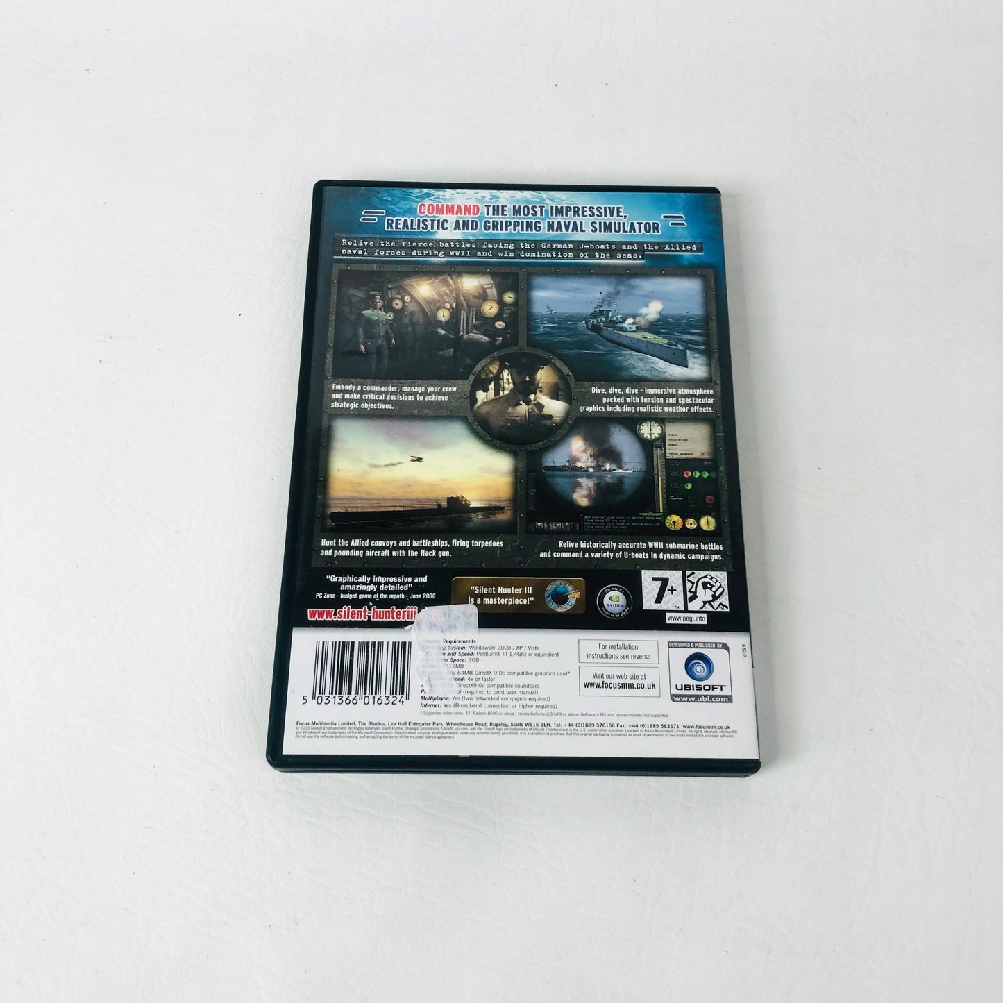 Silent Hunter III Strategic Simulations Ubisoft (PC, 2005) Action Adventure Game