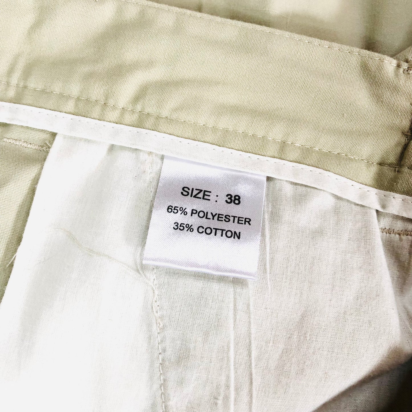 Mens Classic Beige Chino Shorts Smart-Casual Summer Style Size 38 W