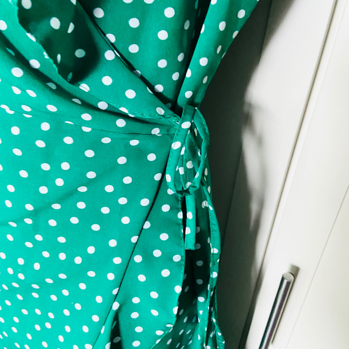Primark | Green Polka Dot | Wrap Summer Tea Dress | Short Flutter Sleeves | Plus Size 18