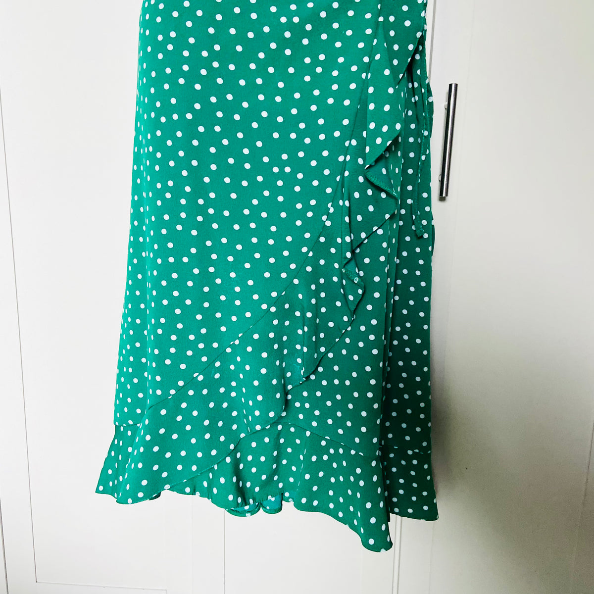 Primark | Green Polka Dot | Wrap Summer Tea Dress | Short Flutter Sleeves | Plus Size 18