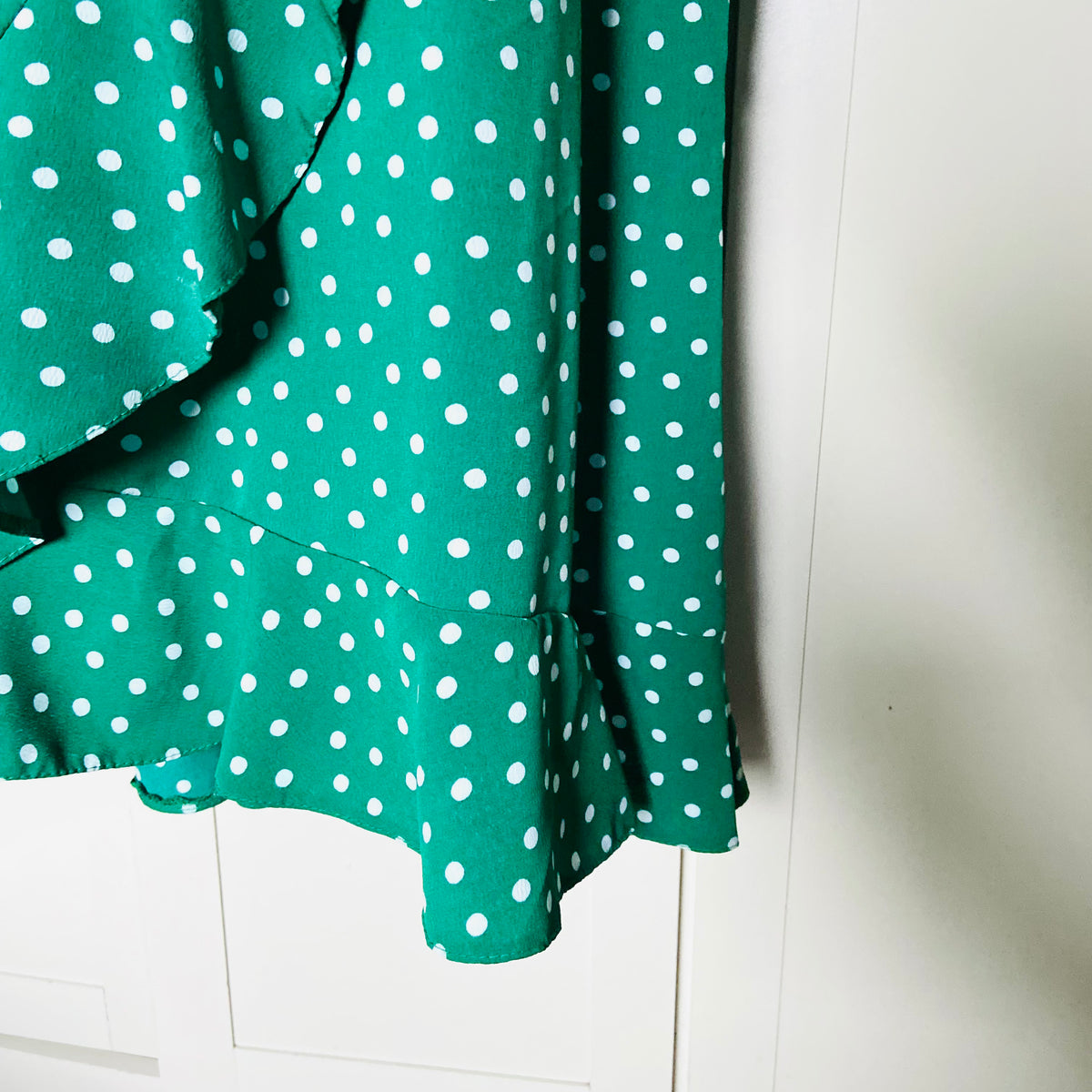 Primark | Green Polka Dot | Wrap Summer Tea Dress | Short Flutter Sleeves | Plus Size 18