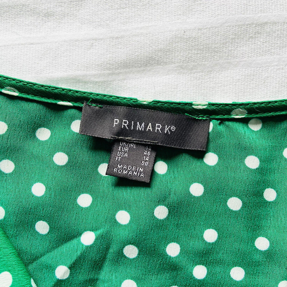 Primark | Green Polka Dot | Wrap Summer Tea Dress | Short Flutter Sleeves | Plus Size 18
