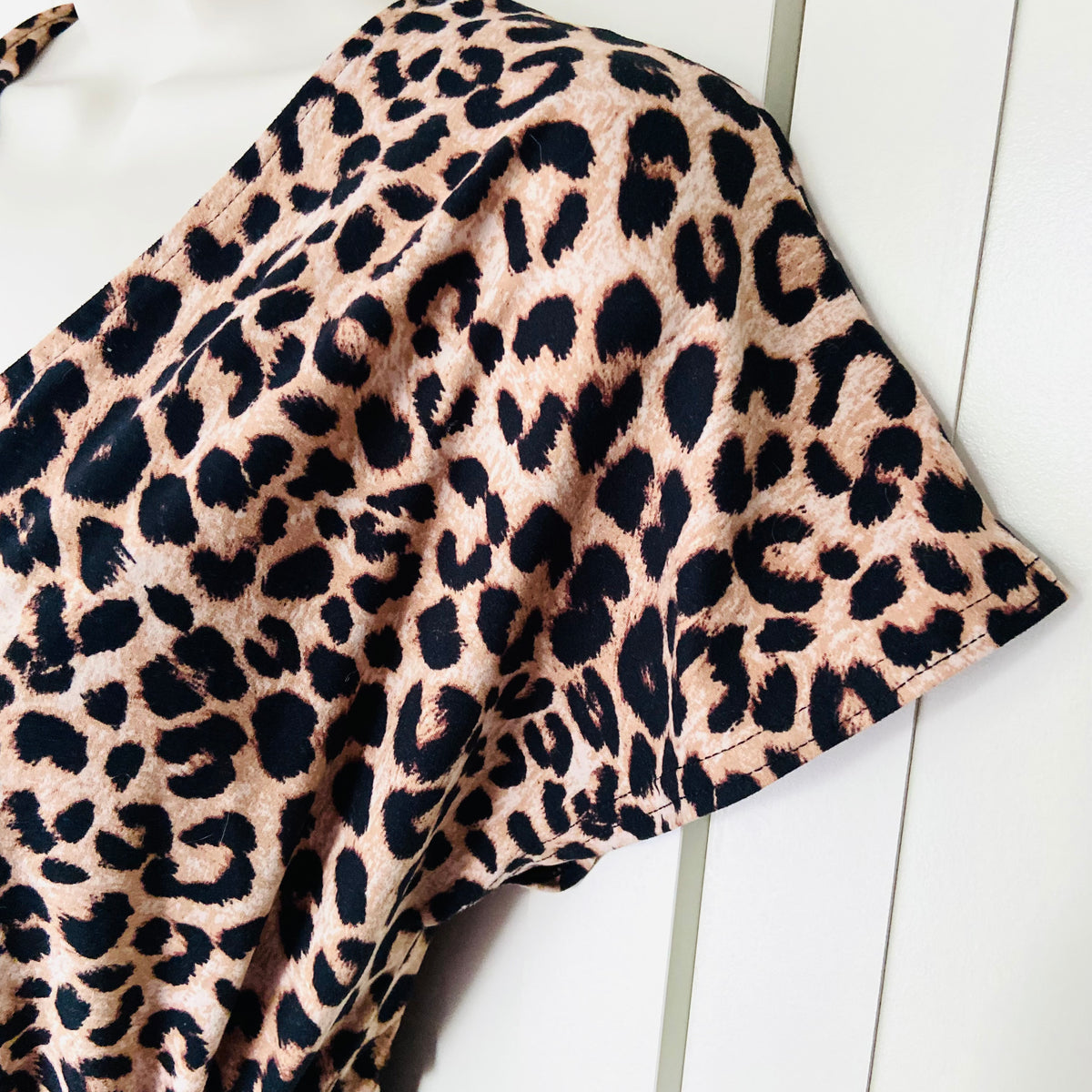 New Look | Leopard Print | Black & Brown | Short Sleeve Wrap Front Jumpsuit | Size 10