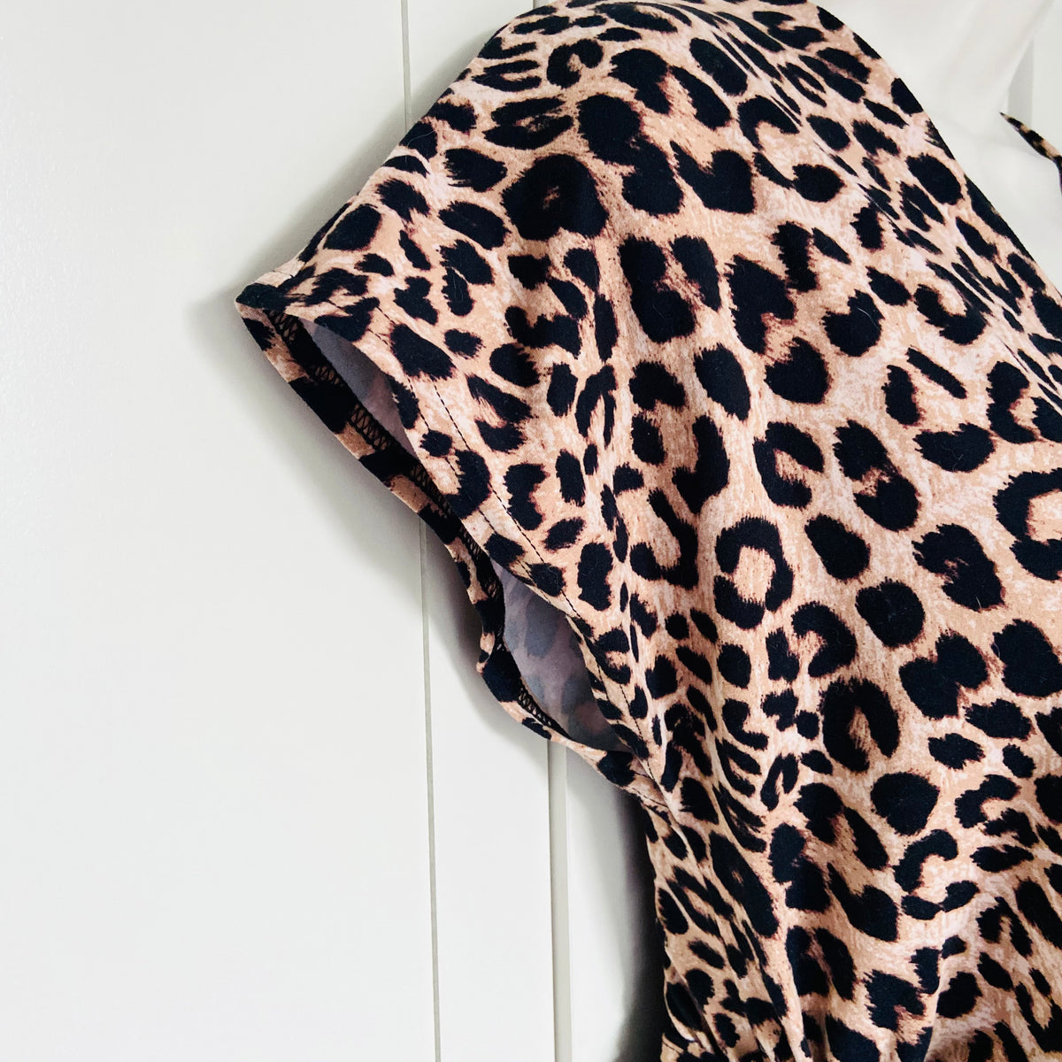 New Look | Leopard Print | Black & Brown | Short Sleeve Wrap Front Jumpsuit | Size 10