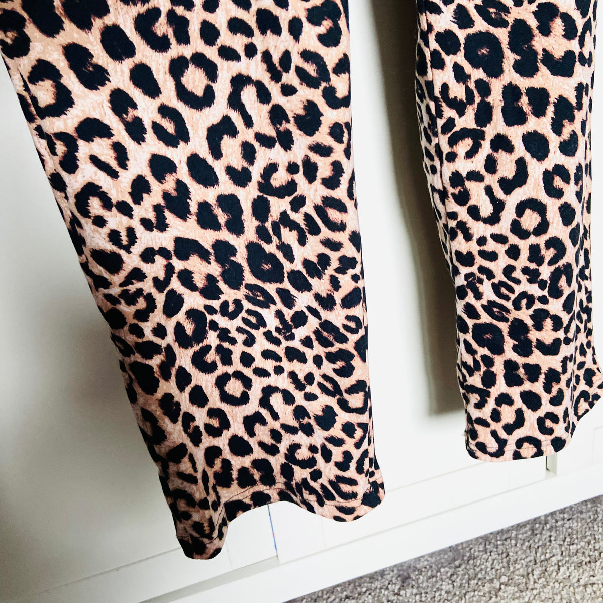 New Look | Leopard Print | Black & Brown | Short Sleeve Wrap Front Jumpsuit | Size 10