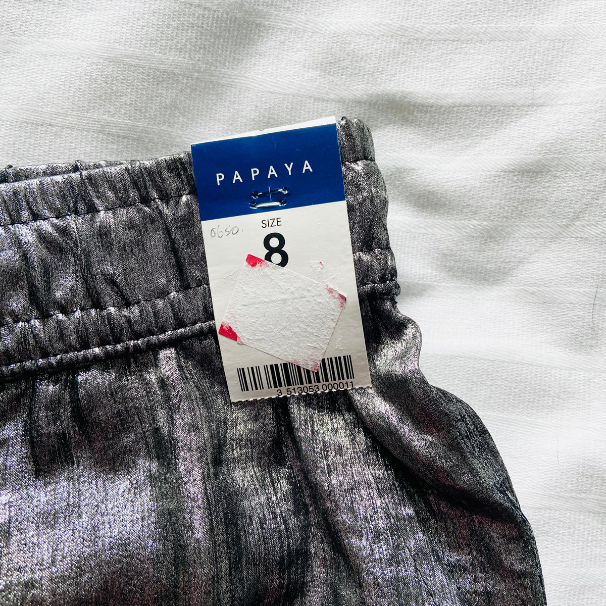 Papaya | Metallic Silver | Ladies Wide Leg Trousers | Size 8 | NEW | Disco Chic Festival