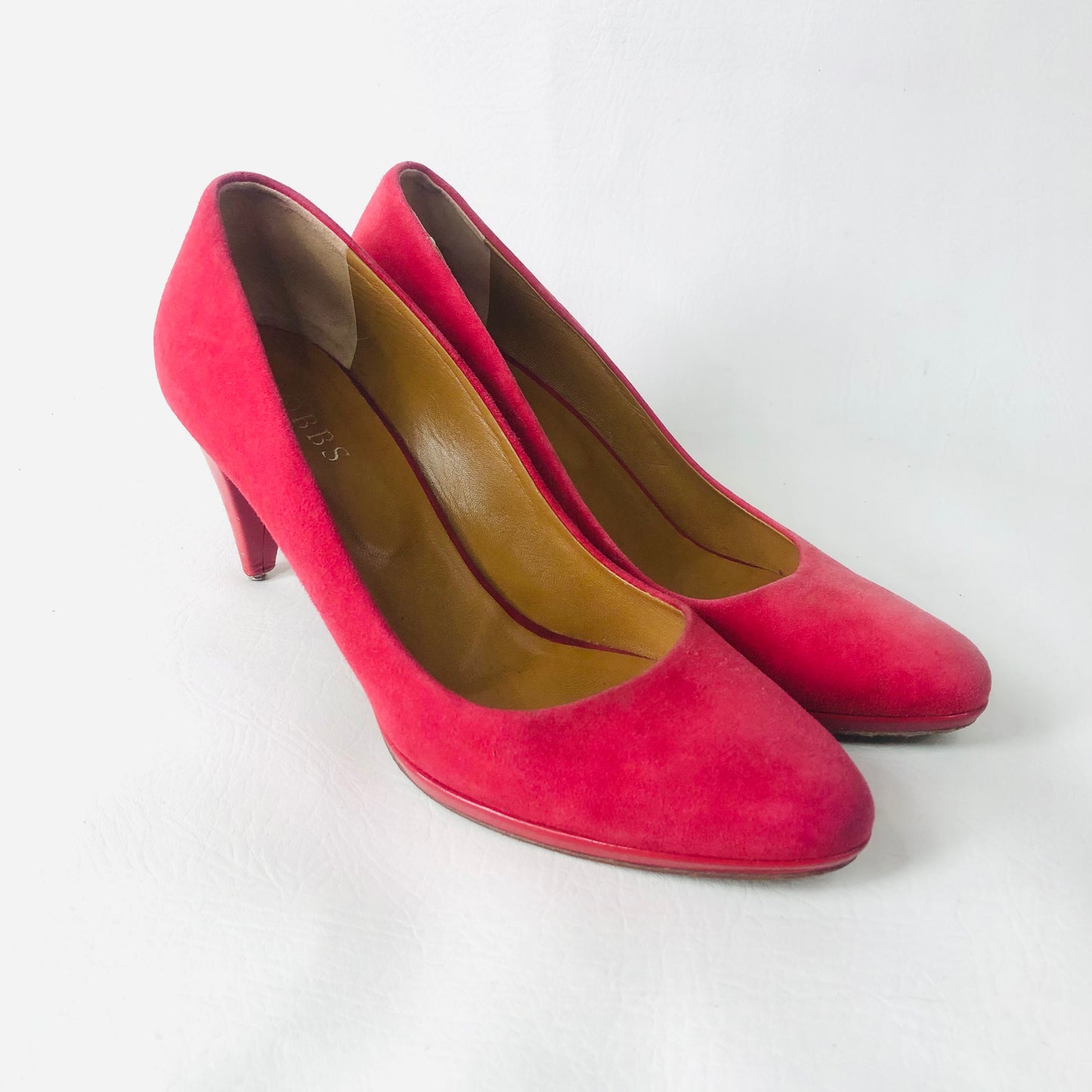 HOBBS Red Court Shoes Heels Size 5 (38) Suede & Leather Occasion Wedding Races